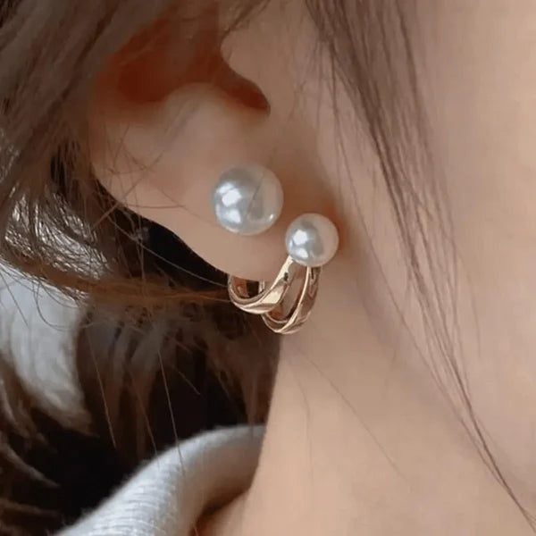 Double Pearl Korean earring