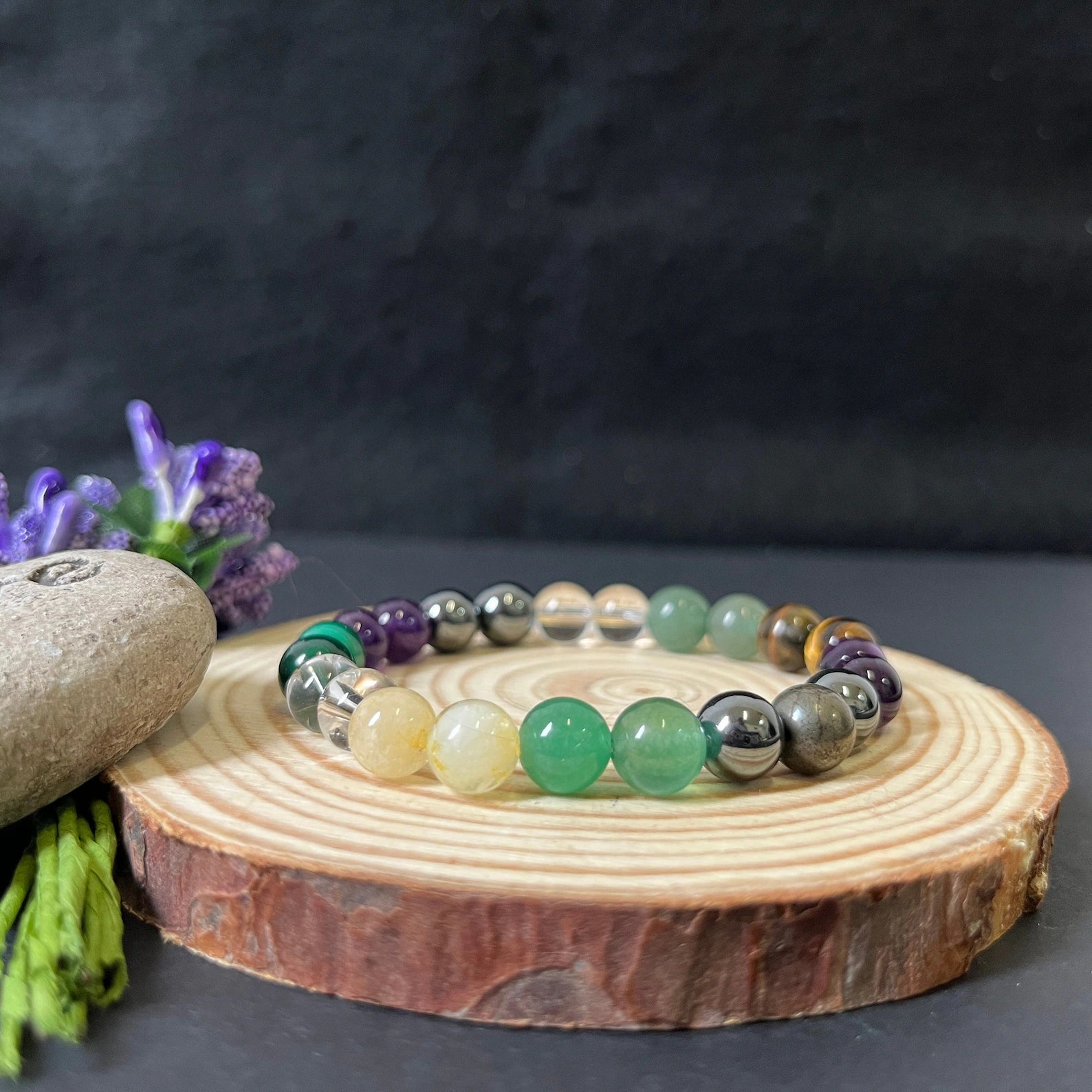 Ultimate Money Bracelet - Financial Success -Abundance & Prosperity- Elastic Natural Stone Money Bracelet