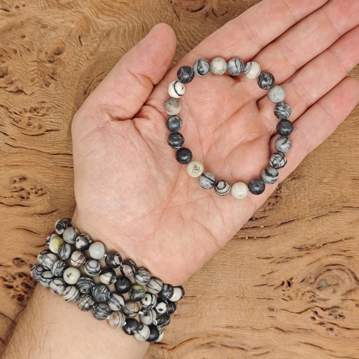 Black Web Jasper Bracelet