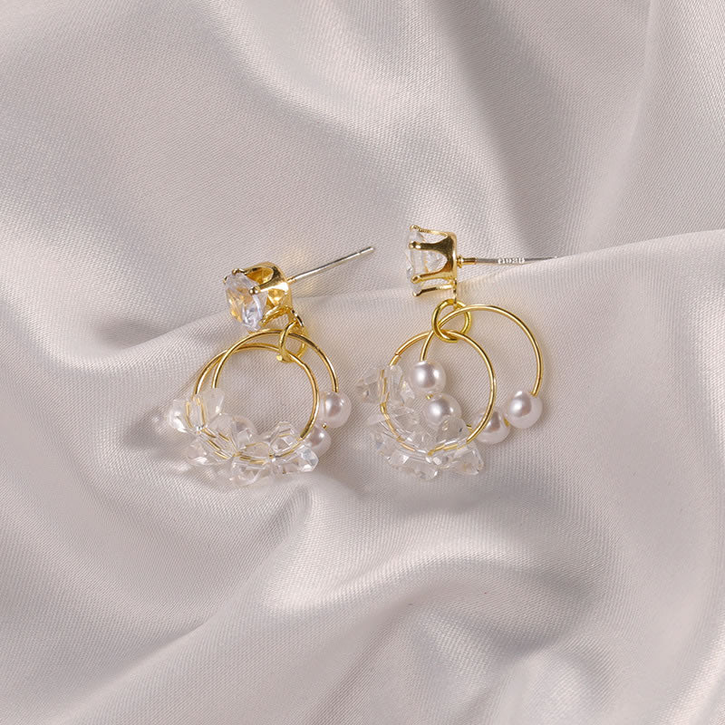 Multi Crystal Korean earring