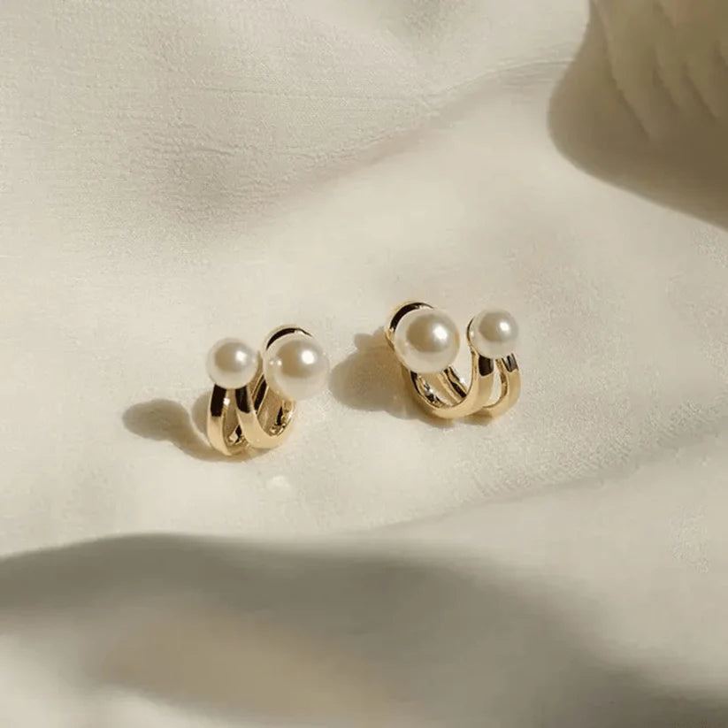 Double Pearl Korean earring