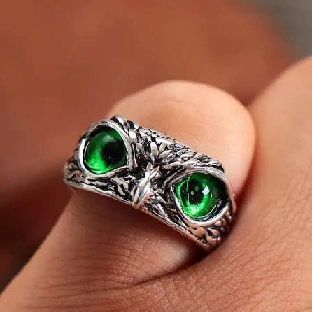 Owl Eye Ring For Men & Women (Green)